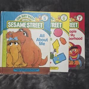 Vintage On My Way With Sesame Street Books Lot 5–7 Early Readers Funk & Wagnalls